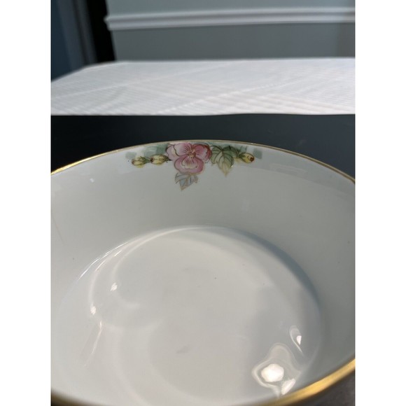 Vtg Nippon Double Handled Hand Painted Roses Floral Candy Trinket Dish Bowl - Picture 3 of 10
